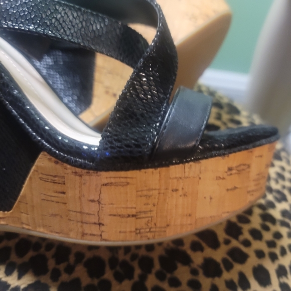 BCBG Wedge Cork heels snakeskin sandals - BG-Rizza - Picture 5 of 6